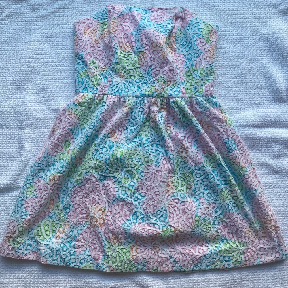 Strapless Lace & Multicolor Lilly Pulitzer Dress